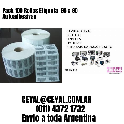 Pack 100 Rollos Etiqueta  95 x 90 Autoadhesivas