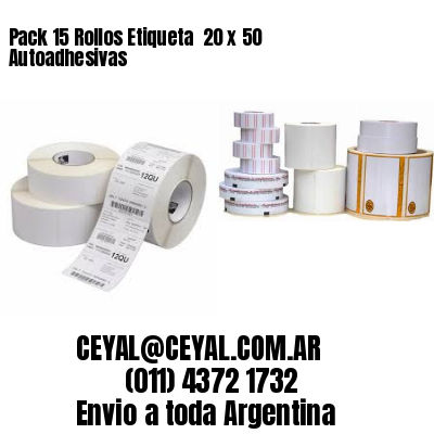 Pack 15 Rollos Etiqueta  20 x 50 Autoadhesivas