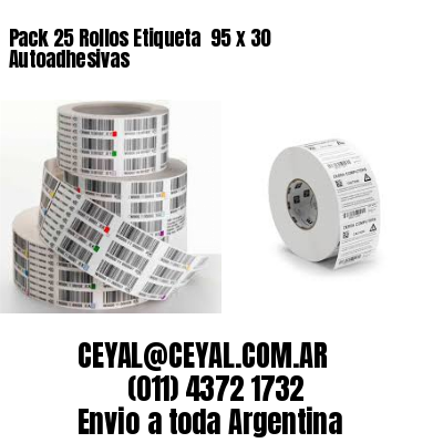 Pack 25 Rollos Etiqueta  95 x 30 Autoadhesivas