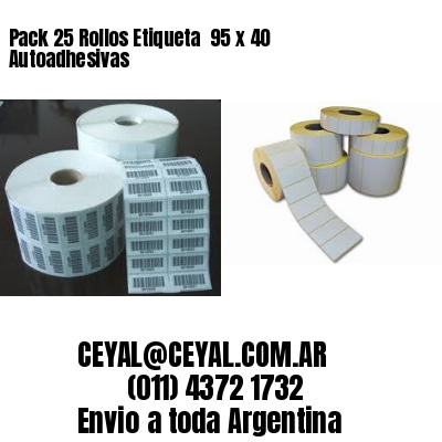 Pack 25 Rollos Etiqueta  95 x 40 Autoadhesivas