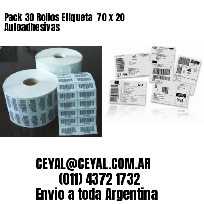 Pack 30 Rollos Etiqueta  70 x 20 Autoadhesivas