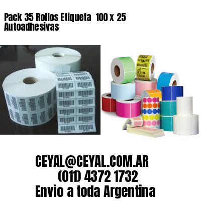 Pack 35 Rollos Etiqueta  100 x 25 Autoadhesivas