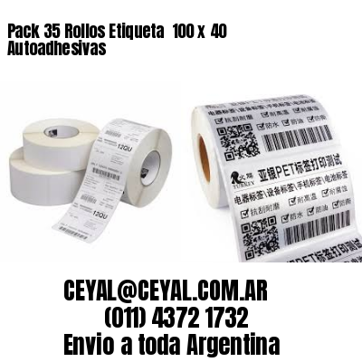 Pack 35 Rollos Etiqueta  100 x 40 Autoadhesivas