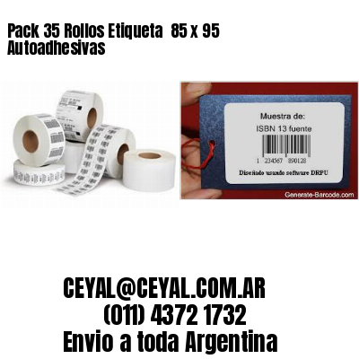 Pack 35 Rollos Etiqueta  85 x 95 Autoadhesivas