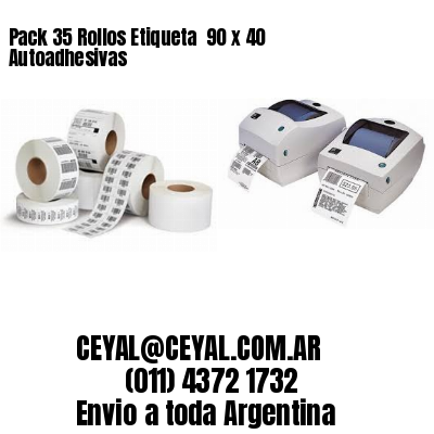Pack 35 Rollos Etiqueta  90 x 40 Autoadhesivas