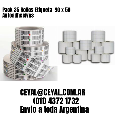 Pack 35 Rollos Etiqueta  90 x 50 Autoadhesivas