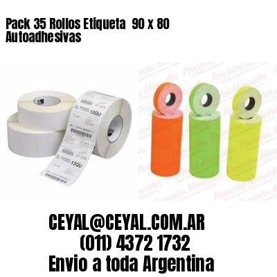 Pack 35 Rollos Etiqueta  90 x 80 Autoadhesivas