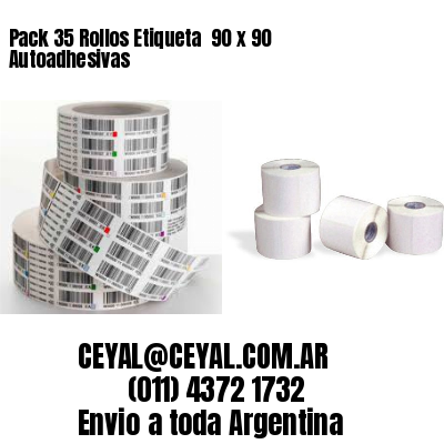 Pack 35 Rollos Etiqueta  90 x 90 Autoadhesivas