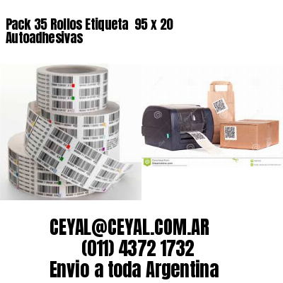 Pack 35 Rollos Etiqueta  95 x 20 Autoadhesivas