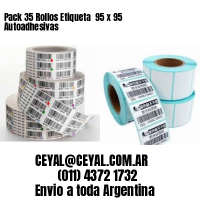 Pack 35 Rollos Etiqueta  95 x 95 Autoadhesivas
