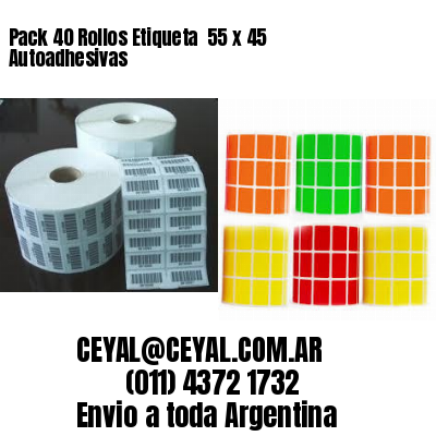 Pack 40 Rollos Etiqueta  55 x 45 Autoadhesivas