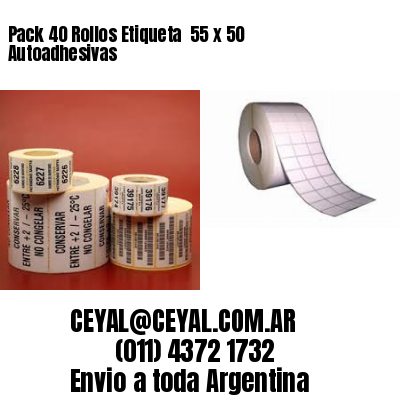 Pack 40 Rollos Etiqueta  55 x 50 Autoadhesivas
