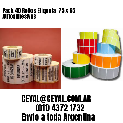 Pack 40 Rollos Etiqueta  75 x 65 Autoadhesivas