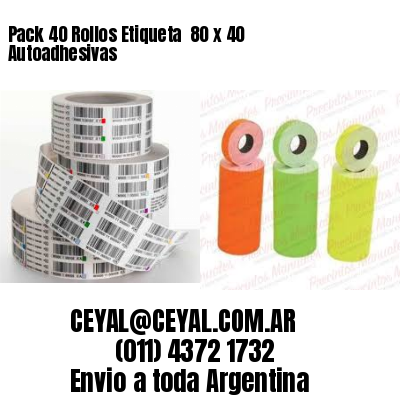 Pack 40 Rollos Etiqueta  80 x 40 Autoadhesivas