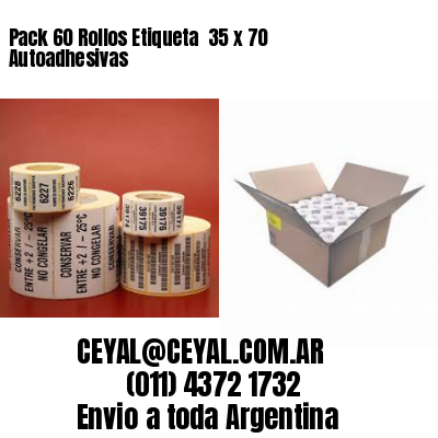 Pack 60 Rollos Etiqueta  35 x 70 Autoadhesivas