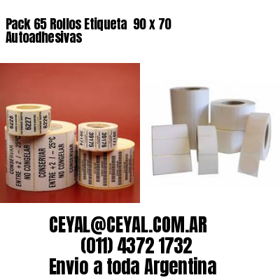 Pack 65 Rollos Etiqueta  90 x 70 Autoadhesivas