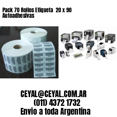 Pack 70 Rollos Etiqueta  20 x 90 Autoadhesivas