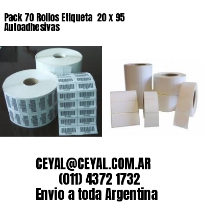 Pack 70 Rollos Etiqueta  20 x 95 Autoadhesivas