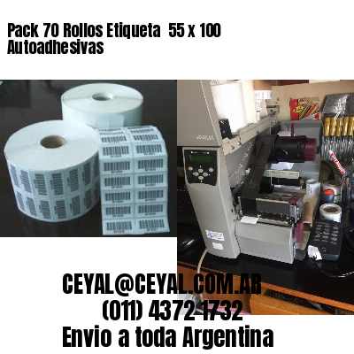 Pack 70 Rollos Etiqueta  55 x 100 Autoadhesivas