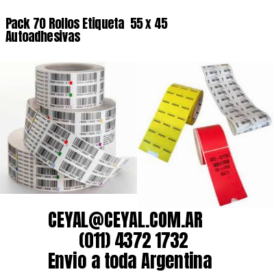 Pack 70 Rollos Etiqueta  55 x 45 Autoadhesivas