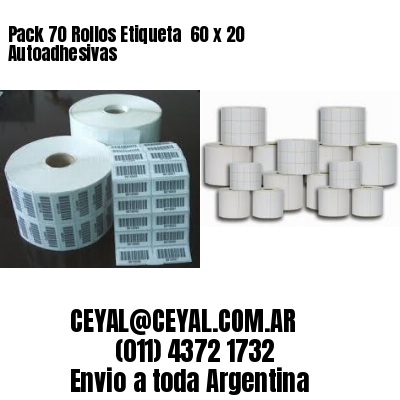 Pack 70 Rollos Etiqueta  60 x 20 Autoadhesivas
