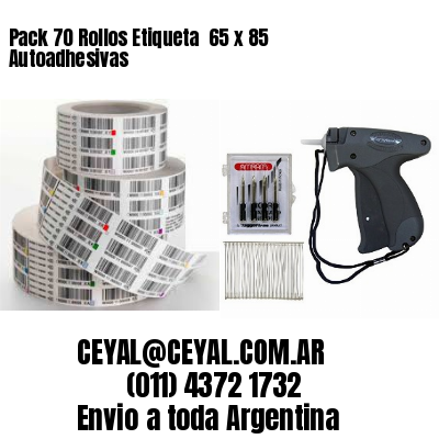 Pack 70 Rollos Etiqueta  65 x 85 Autoadhesivas