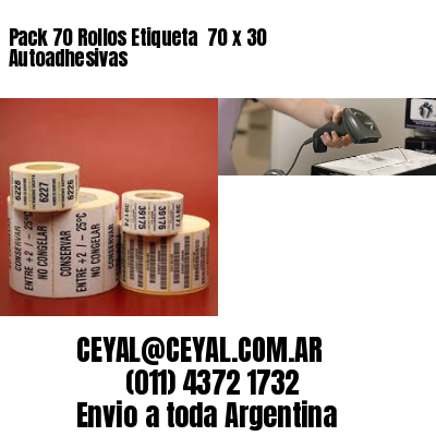 Pack 70 Rollos Etiqueta  70 x 30 Autoadhesivas