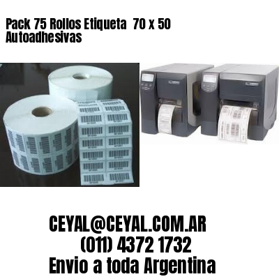 Pack 75 Rollos Etiqueta  70 x 50 Autoadhesivas