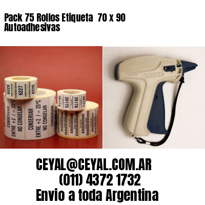 Pack 75 Rollos Etiqueta  70 x 90 Autoadhesivas
