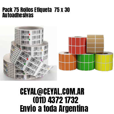 Pack 75 Rollos Etiqueta  75 x 30 Autoadhesivas