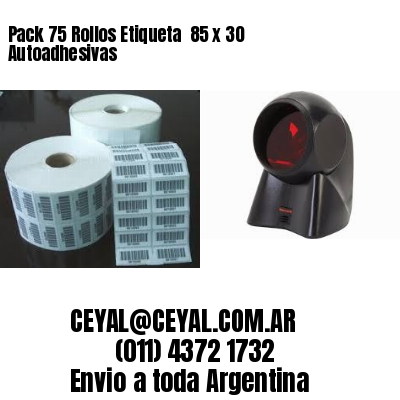Pack 75 Rollos Etiqueta  85 x 30 Autoadhesivas