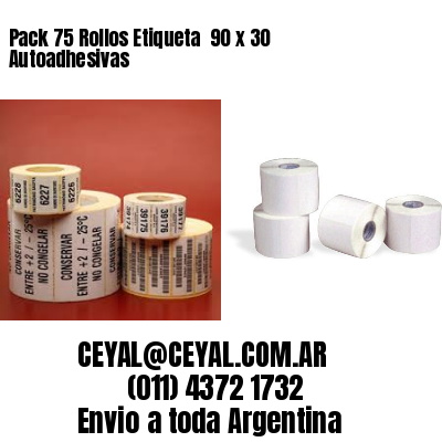 Pack 75 Rollos Etiqueta  90 x 30 Autoadhesivas