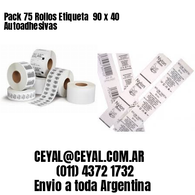 Pack 75 Rollos Etiqueta  90 x 40 Autoadhesivas
