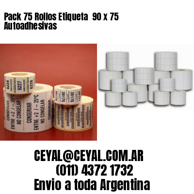 Pack 75 Rollos Etiqueta  90 x 75 Autoadhesivas