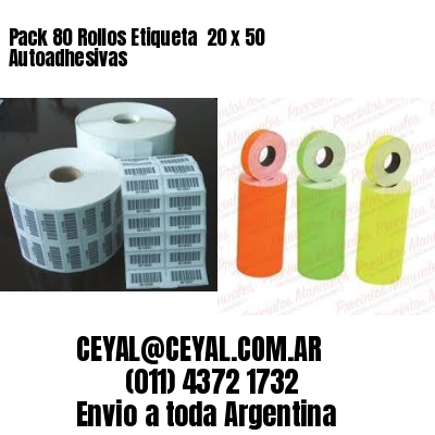 Pack 80 Rollos Etiqueta  20 x 50 Autoadhesivas