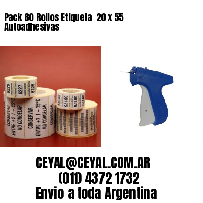 Pack 80 Rollos Etiqueta  20 x 55 Autoadhesivas