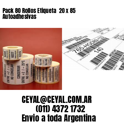 Pack 80 Rollos Etiqueta  20 x 85 Autoadhesivas