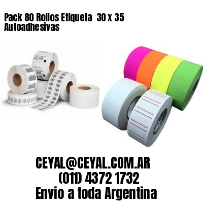 Pack 80 Rollos Etiqueta  30 x 35 Autoadhesivas