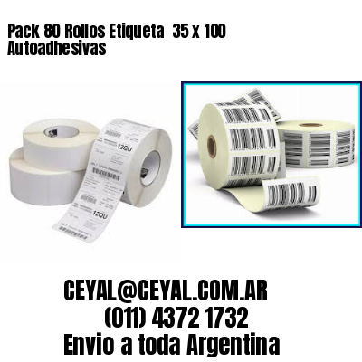 Pack 80 Rollos Etiqueta  35 x 100 Autoadhesivas