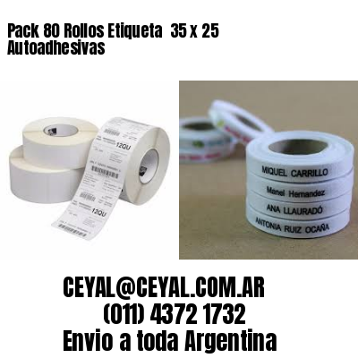 Pack 80 Rollos Etiqueta  35 x 25 Autoadhesivas