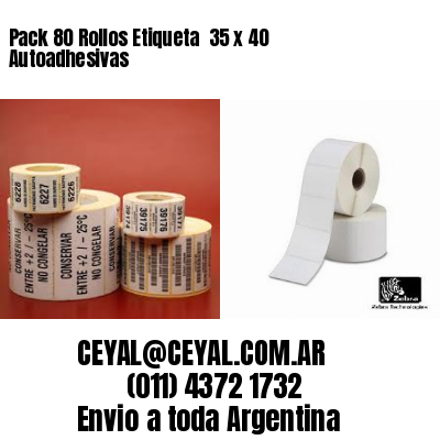 Pack 80 Rollos Etiqueta  35 x 40 Autoadhesivas