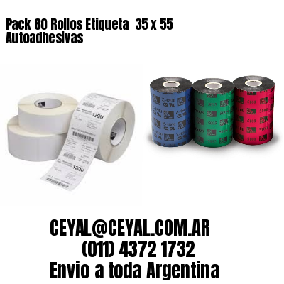 Pack 80 Rollos Etiqueta  35 x 55 Autoadhesivas