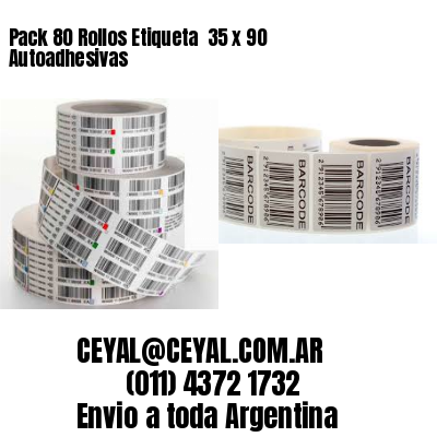 Pack 80 Rollos Etiqueta  35 x 90 Autoadhesivas