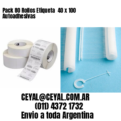 Pack 80 Rollos Etiqueta  40 x 100 Autoadhesivas
