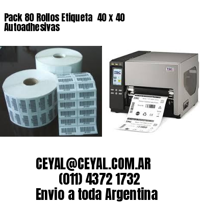 Pack 80 Rollos Etiqueta  40 x 40 Autoadhesivas
