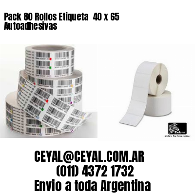 Pack 80 Rollos Etiqueta  40 x 65 Autoadhesivas