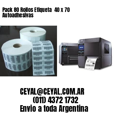 Pack 80 Rollos Etiqueta  40 x 70 Autoadhesivas