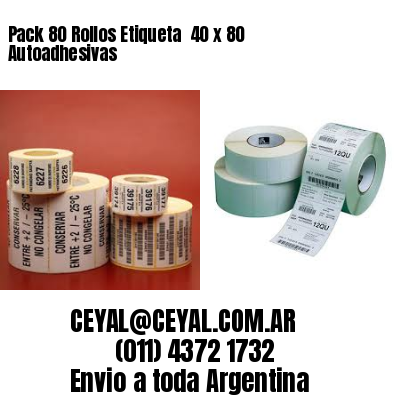 Pack 80 Rollos Etiqueta  40 x 80 Autoadhesivas