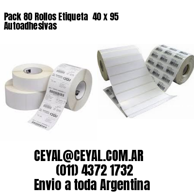 Pack 80 Rollos Etiqueta  40 x 95 Autoadhesivas