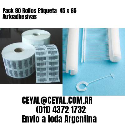 Pack 80 Rollos Etiqueta  45 x 65 Autoadhesivas